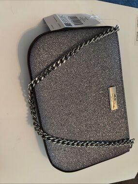 kate spade Silver Glitter Chain Crossbody Bag